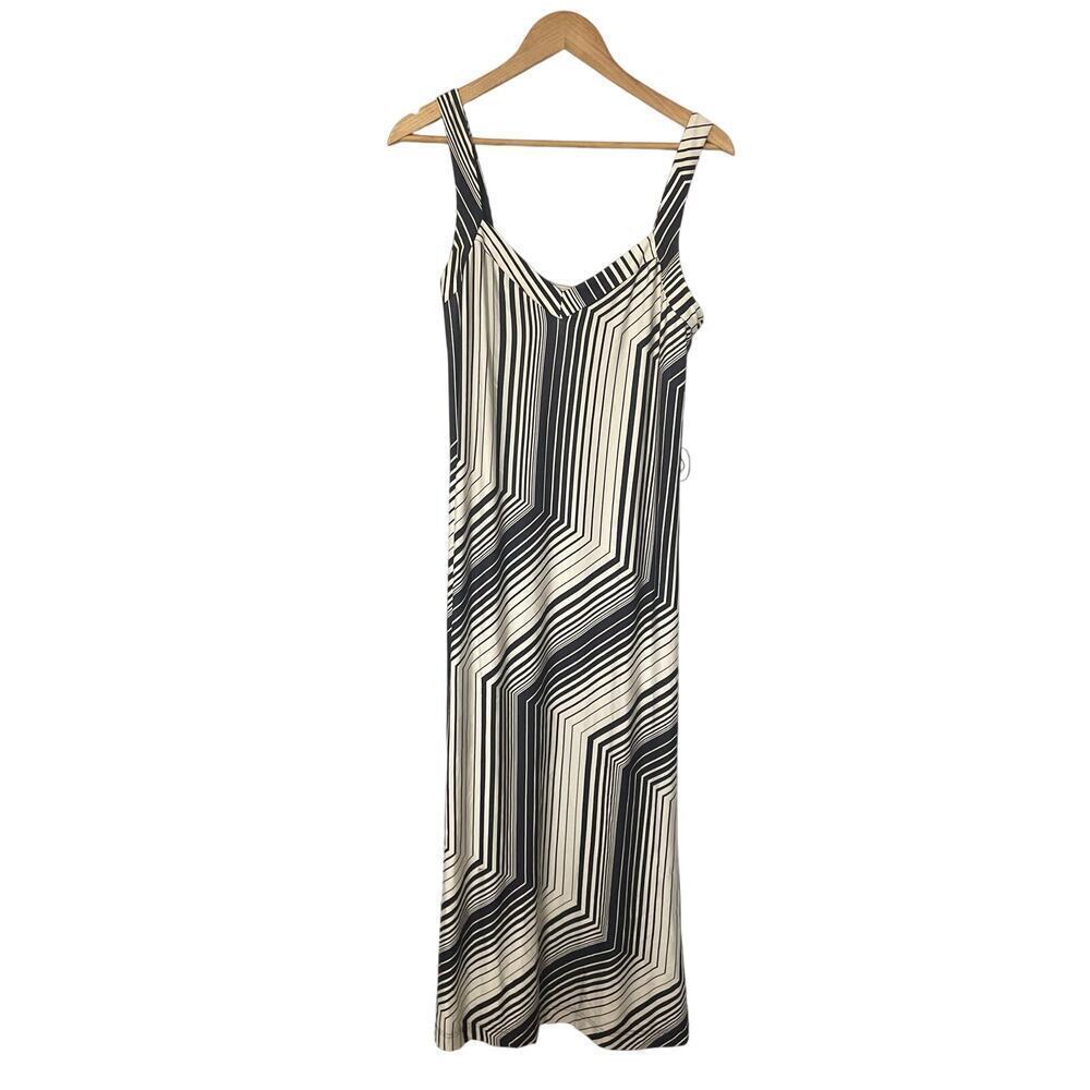 Trina Turk Maxi Dress Resort Vacation Swim Cruise Blue White Striped Summer sz M